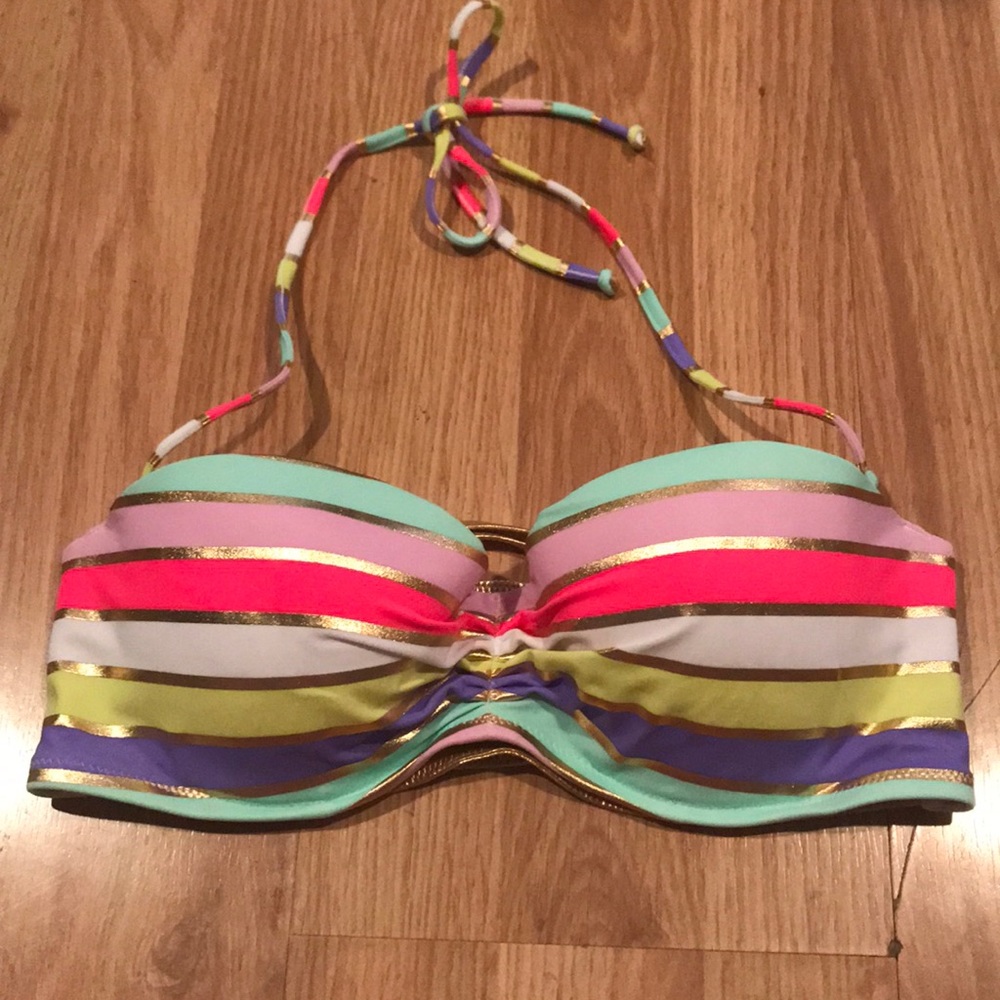 Multi color bandeau bikini top